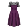 Bleeding Heart Black Lace Dress (Purple)