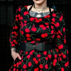 Bleeding Heart Red Cherries Dress (Black) 12 Bleeding Heart Red Cherries Dress (Black) -Alternative Clothing Store fdca1f3e0641f2a45d43bf2f0544 bh red cherries 3