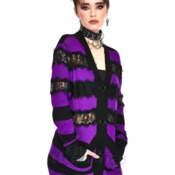 Jawbreaker Lace Stripe Cardigan (Purple) -Alternative Clothing Store ffb5d5c68009aa894a416bee6025 150611 c